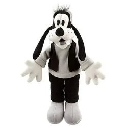 Disney Plush - Black And White Goofy Plush Toy-- 7'' H