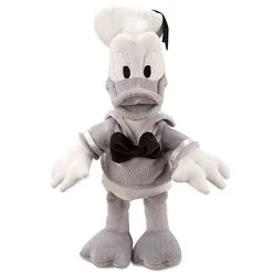 Disney Plush - Black And White Donald Duck Plush Toy -- 7'' H